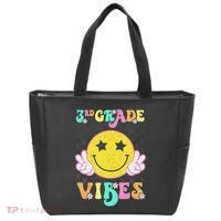Girl 3rd Grade Vibes Smile Face Back To School Third Grade Gift Tote Bag thumb 0