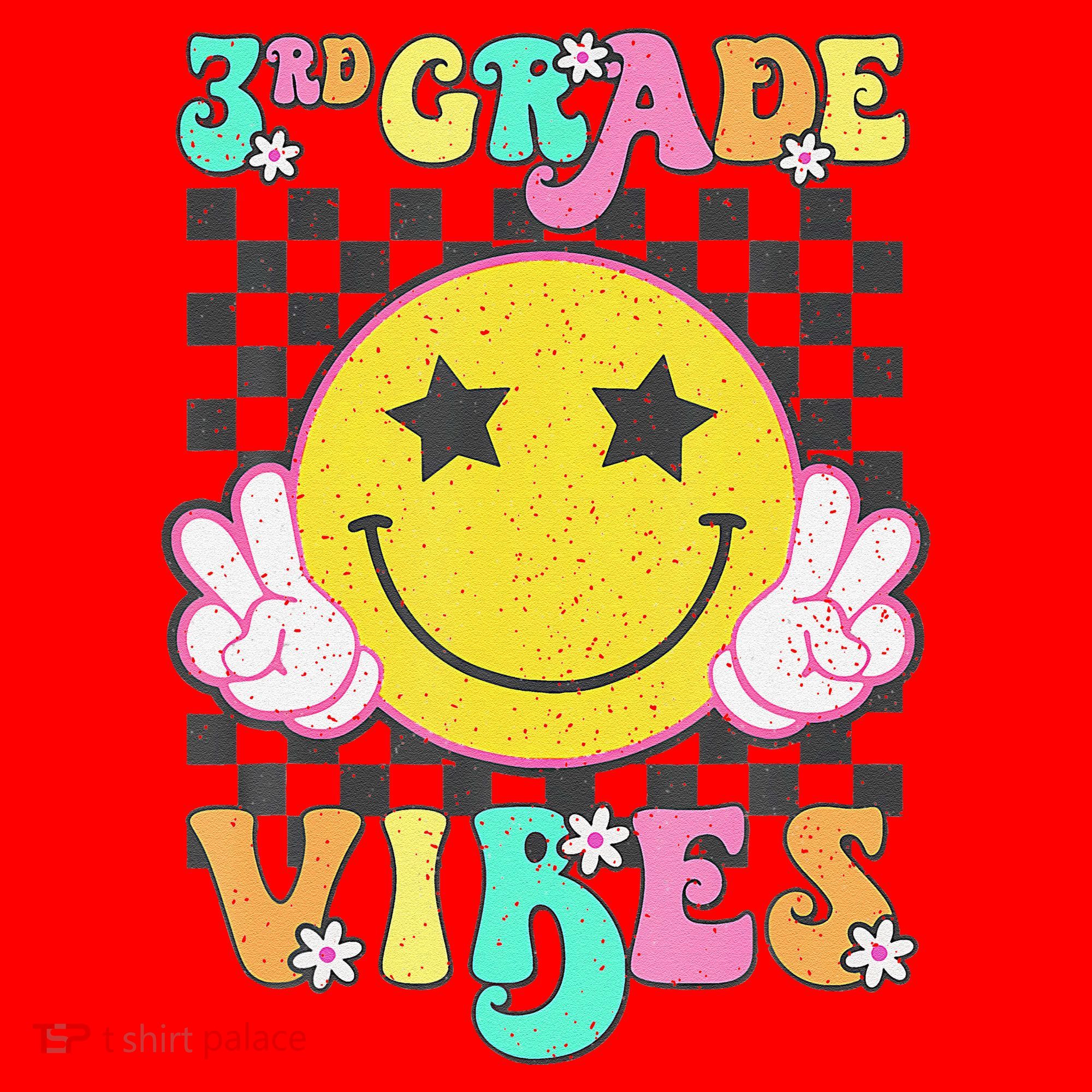 Girl 3rd Grade Vibes Smile Face Back To School Third Grade Gift Santa Hat