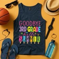 Goodbye 3rd Grade Hello Summer Last Day Of School Graduation Tank Top thumb 4