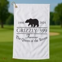 Grizzly 399 In Memory Of Bear Golf Towel thumb 1
