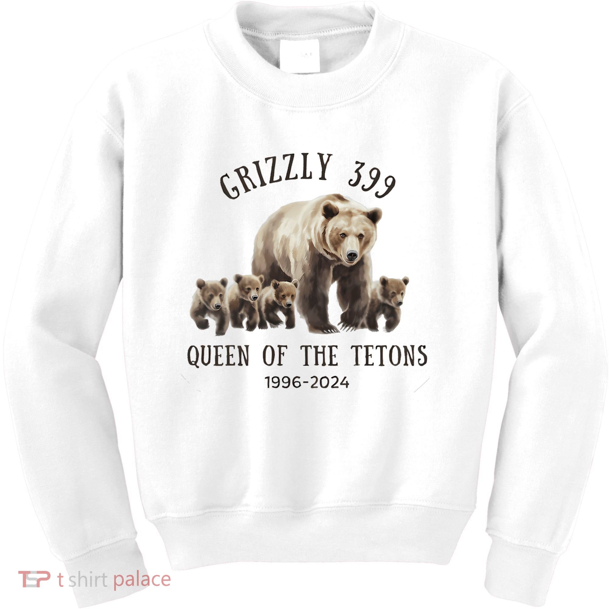 Grizzly 399 Queen Of The Tetons National Park Bear Kids Sweatshirt