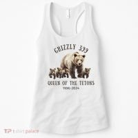 Grizzly 399 Queen Of The Tetons National Park Bear Women's Tank Top thumb 0