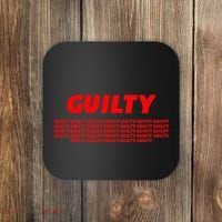 Guilty 34 Times With Red Letters Coaster thumb 0