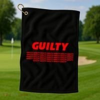 Guilty 34 Times With Red Letters Golf Towel thumb 1