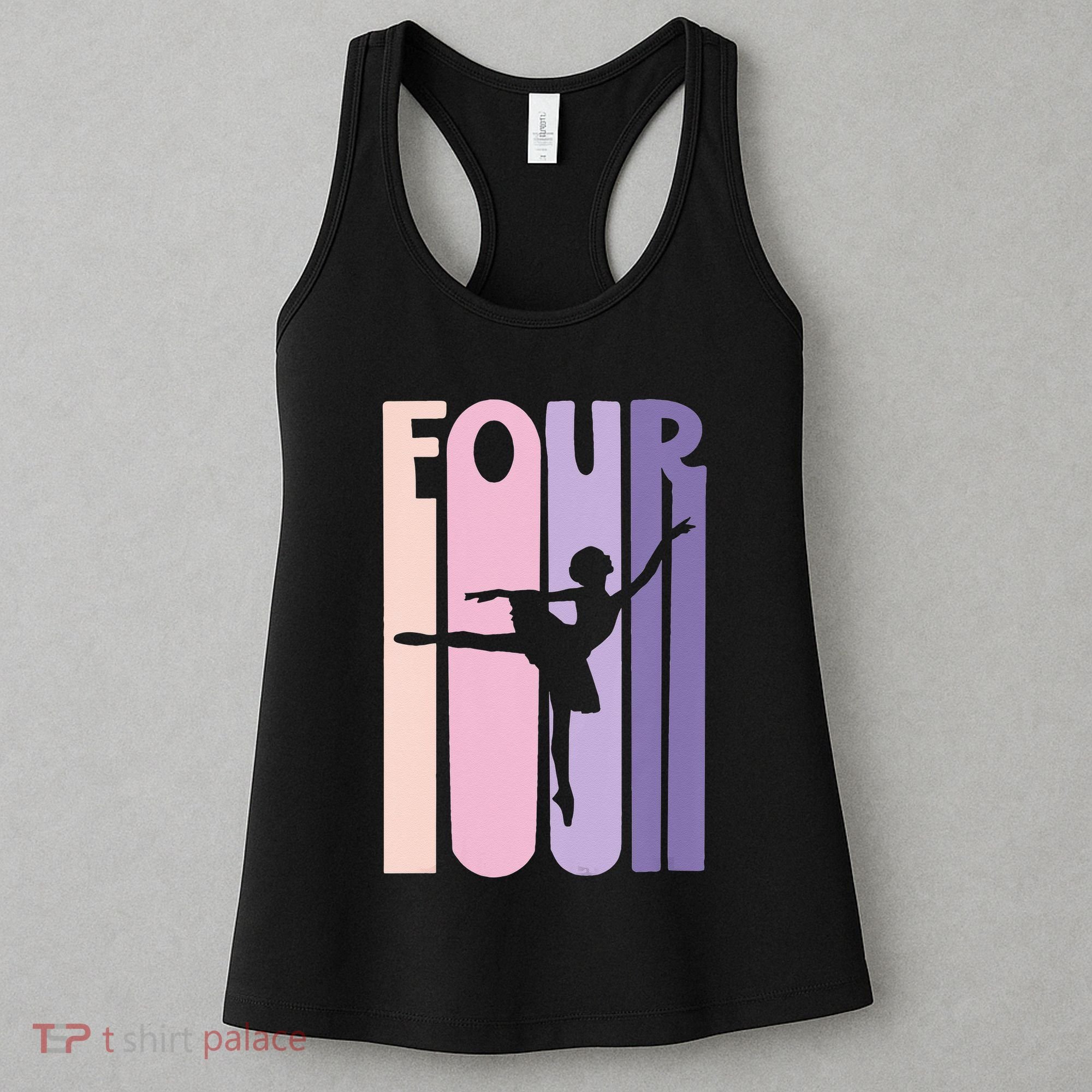 Girl 4th Birthday Gift Ballet Dancer 4 Years Old Ballerina Girl Women's Tank Top