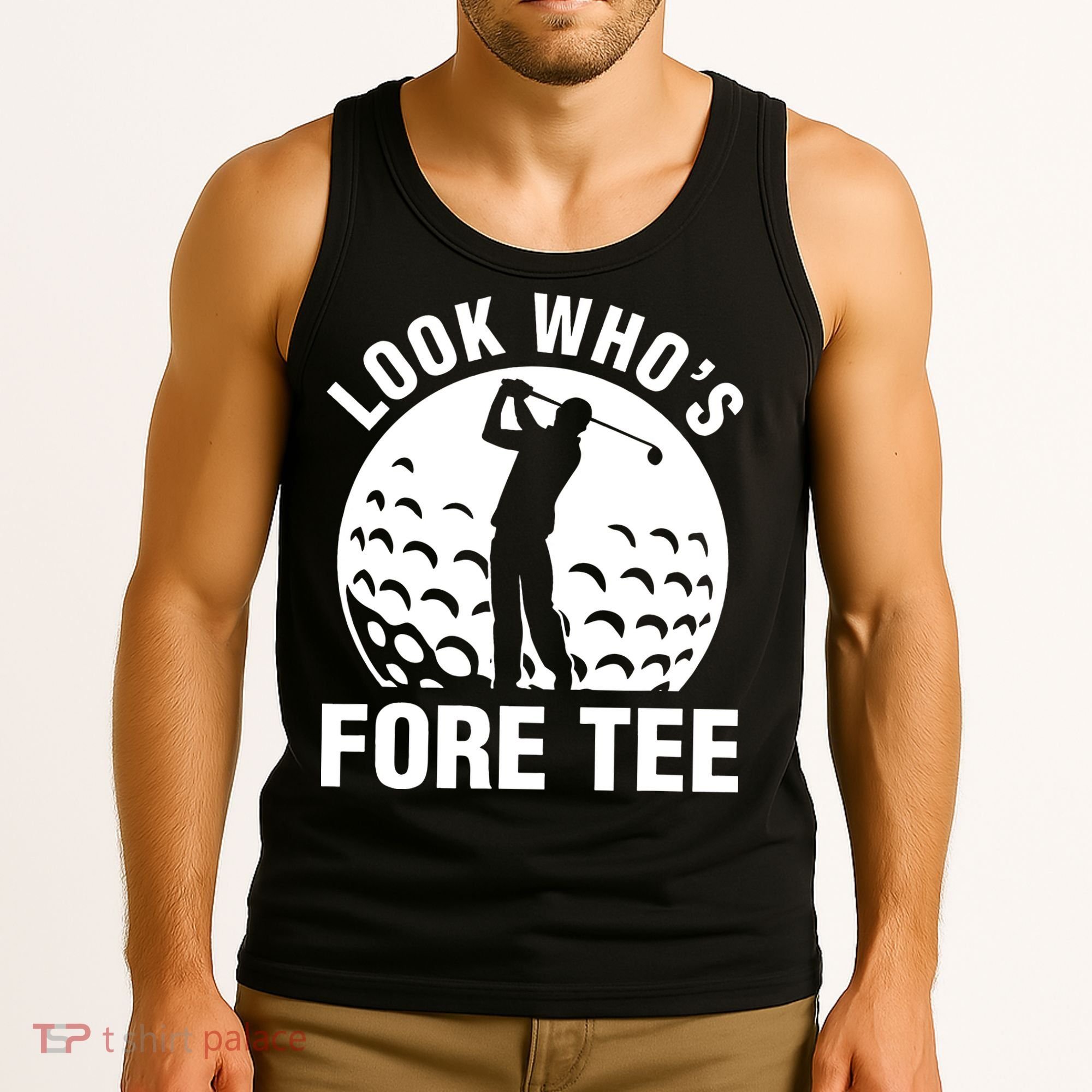 Golf 40th Birthday Look Who’s Fore 40 Forty Tank Top
