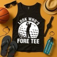 Golf 40th Birthday Look Who’s Fore 40 Forty Tank Top thumb 4