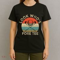 Golf 40th Birthday Pun Vintage Look Who’S Fore T-Shirt thumb 4