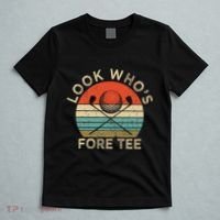 Golf 40th Birthday Pun Vintage Look Who’S Fore T-Shirt thumb 5