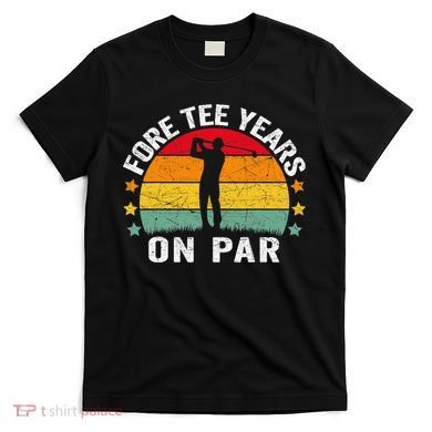 Golf 40th Birthday Pun Retro Vintage Look Who’S Fore Tee T-Shirt