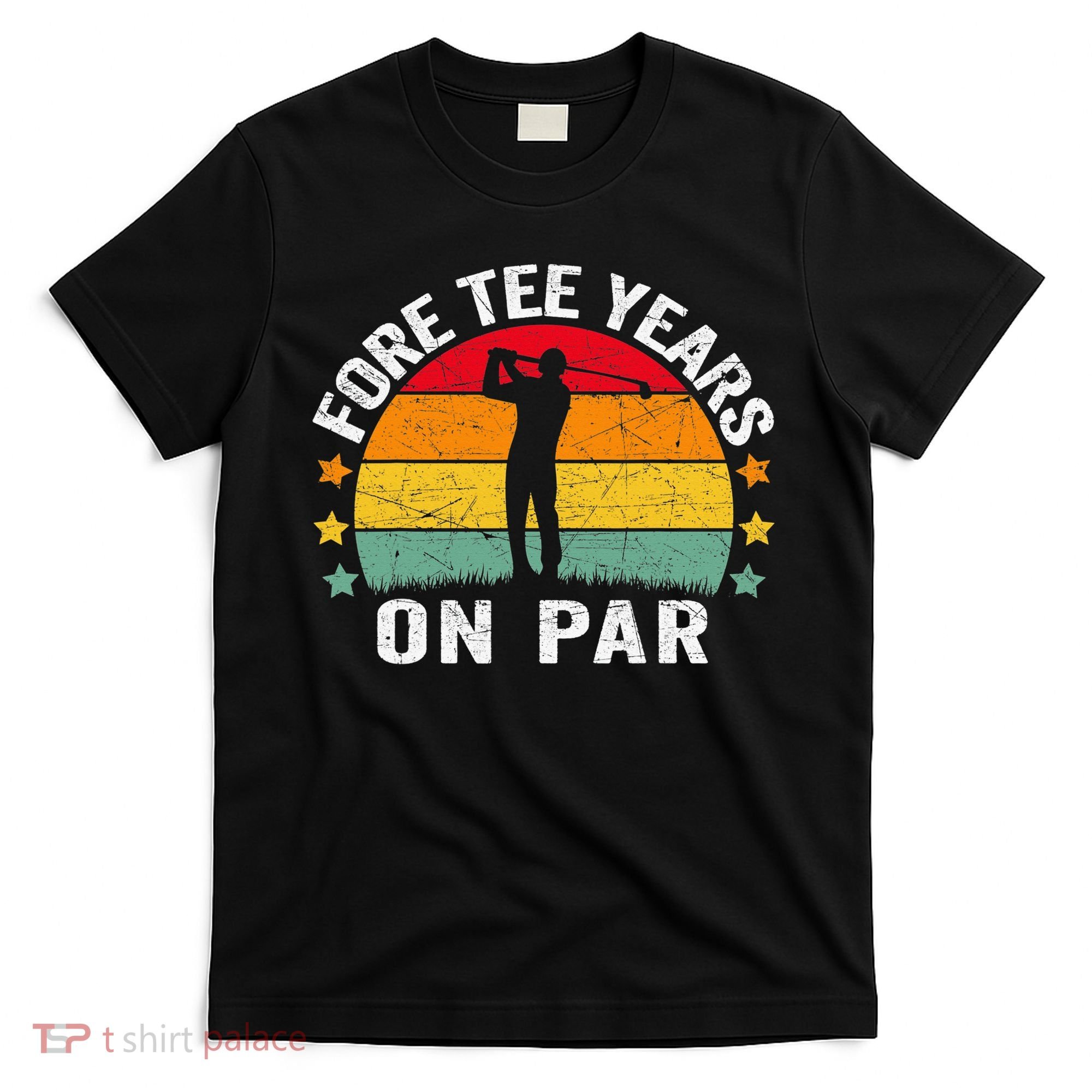 Golf 40th Birthday Pun Retro Vintage Look Who’S Fore Tee T-Shirt