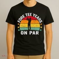 Golf 40th Birthday Pun Retro Vintage Look Who’S Fore Tee T-Shirt thumb 3