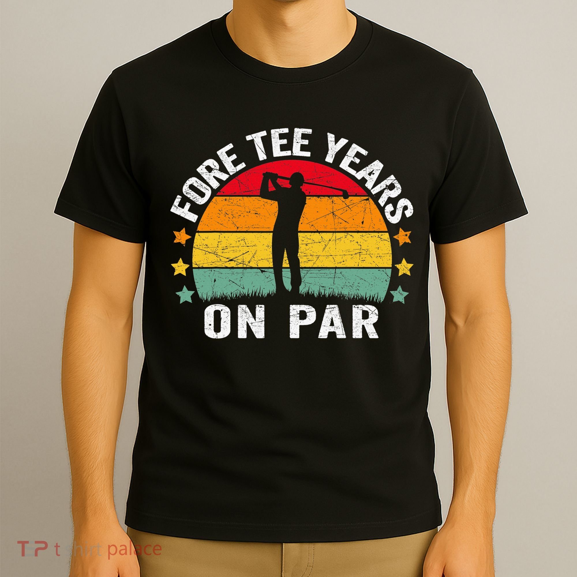 Golf 40th Birthday Pun Retro Vintage Look Who’S Fore Tee T-Shirt