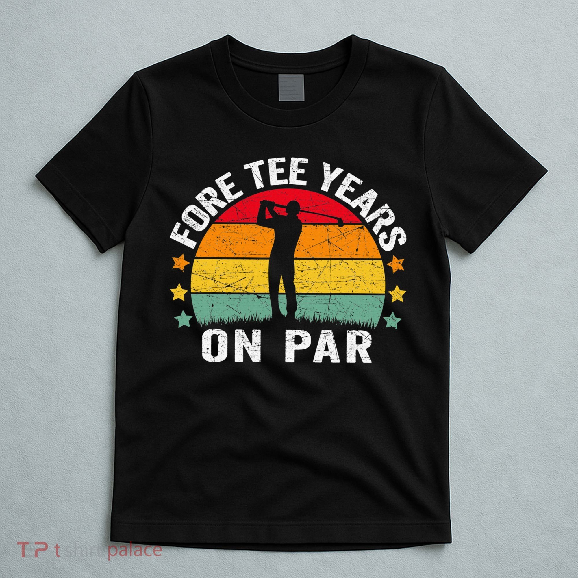 Golf 40th Birthday Pun Retro Vintage Look Who’S Fore Tee T-Shirt