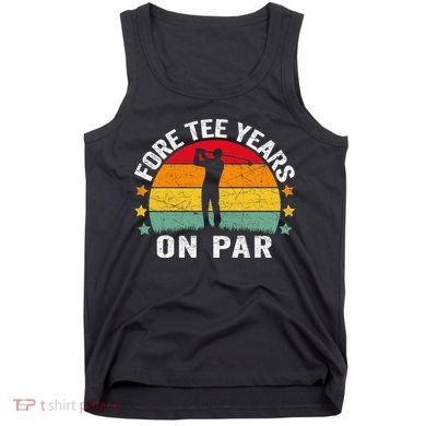 Golf 40th Birthday Pun Retro Vintage Look Who’S Fore Tee Tank Top