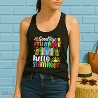 Goodbye 4th Grade Hello Summer Last Day Of School Women's Tank Top thumb 2
