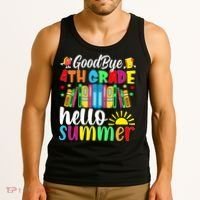 Goodbye 4th Grade Hello Summer Last Day Of School Tank Top thumb 3