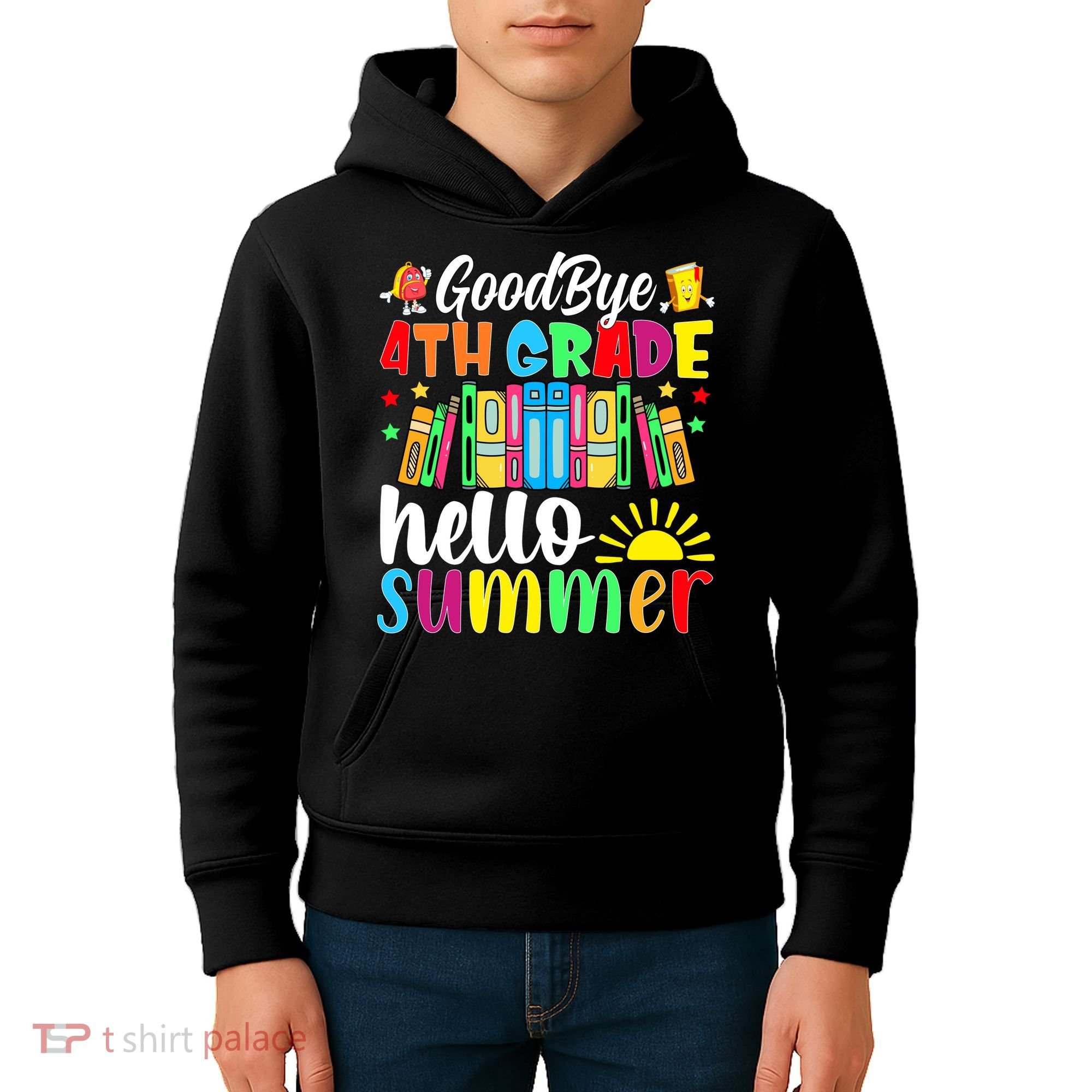 Goodbye 4th Grade Hello Summer Last Day Of School Kids Hoodie