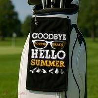 Goodbye 4Th Grade Hello Summer Gift Fourth Grade Graduate Gift Golf Towel thumb 2