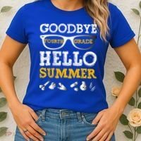 Goodbye 4Th Grade Hello Summer Gift Fourth Grade Graduate Gift Women's T-Shirt thumb 2