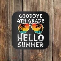 Goodbye 4th Grade Hello Summer Sunglasses Last Day Of School Gift Coaster thumb 0