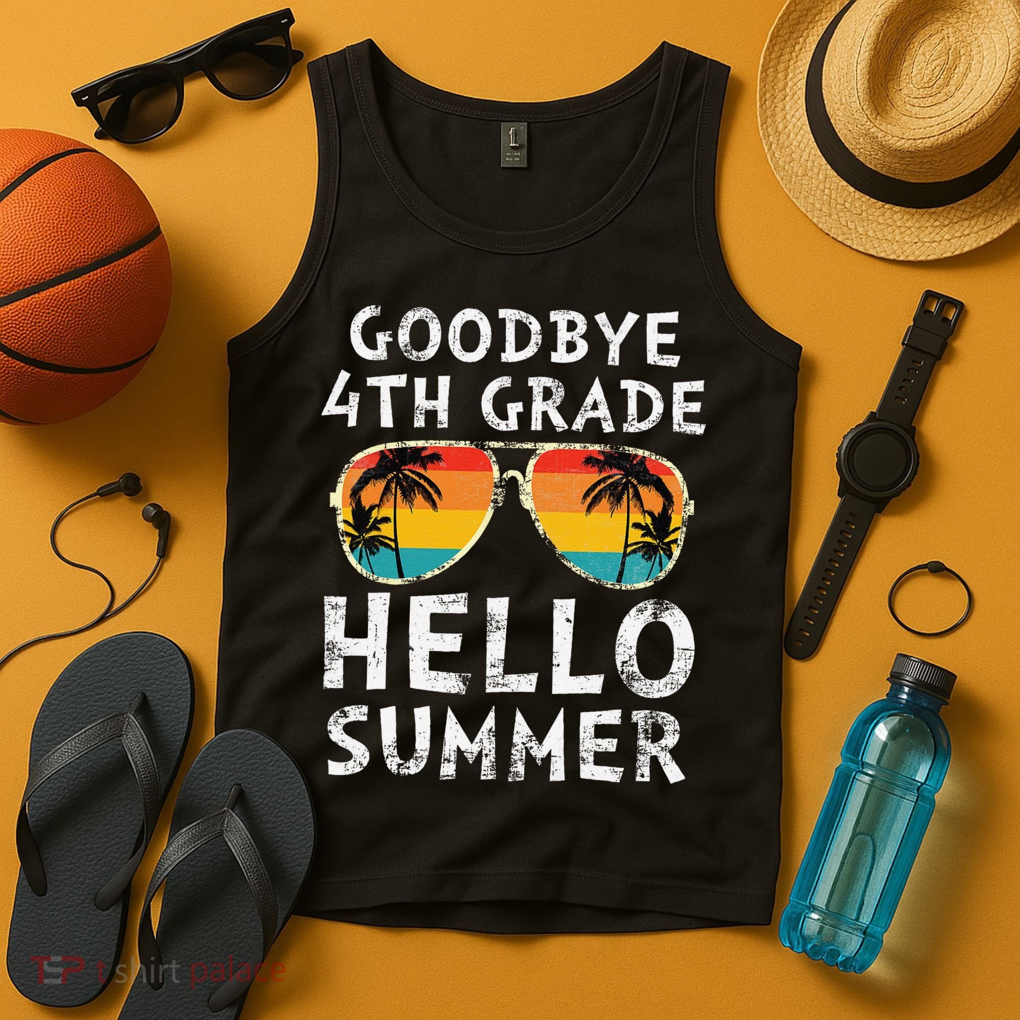 Goodbye 4th Grade Hello Summer Sunglasses Last Day Of School Gift Tank Top