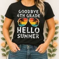 Goodbye 4th Grade Hello Summer Sunglasses Last Day Of School Gift Women's T-Shirt thumb 2