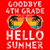 Goodbye 4th Grade Hello Summer Sunglasses Last Day Of School Gift Santa Hat thumb 1