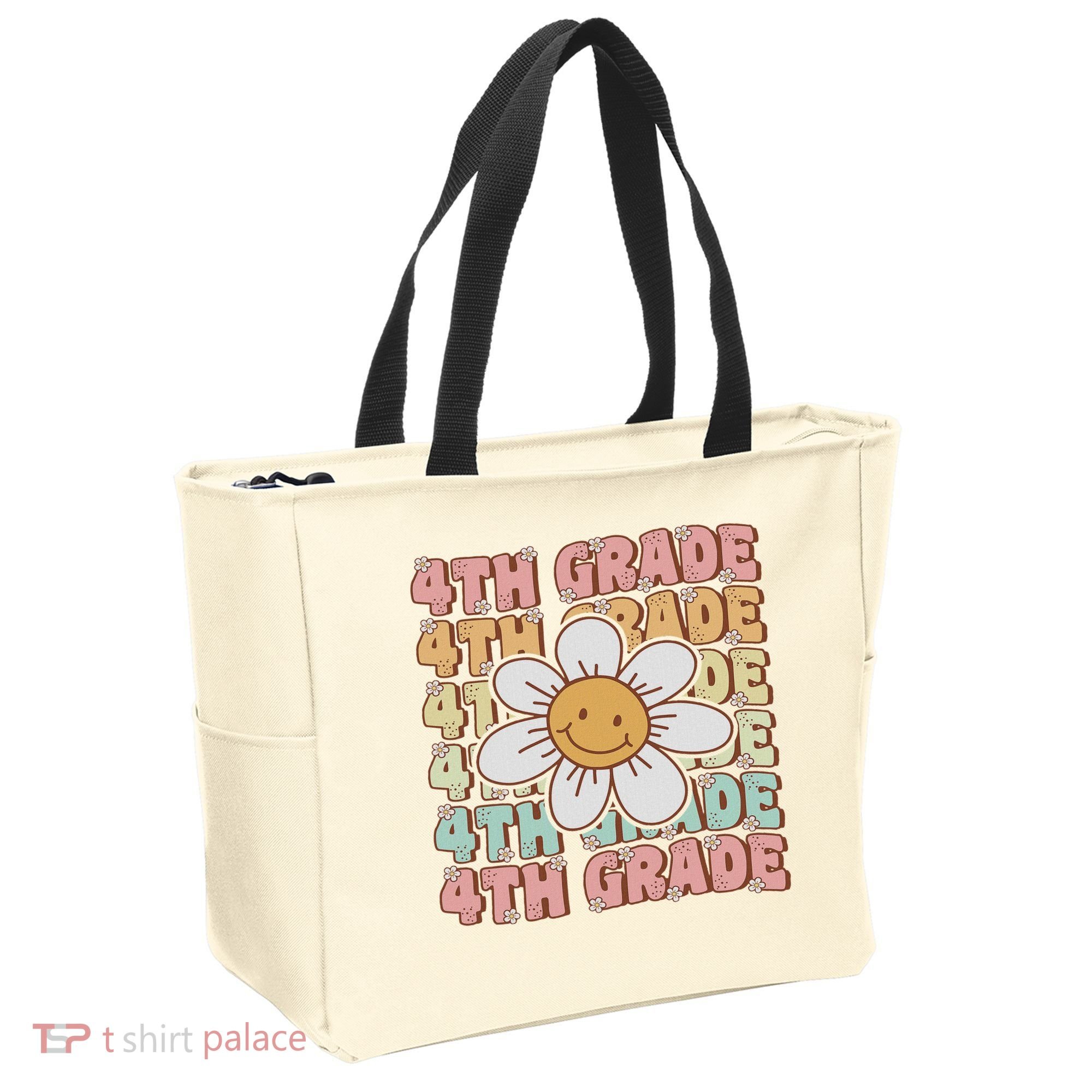 Groovy 4th Grade Back To School First Day Of Fourth Grade Tote Bag