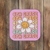 Groovy 4th Grade Back To School First Day Of Fourth Grade Coaster thumb 0