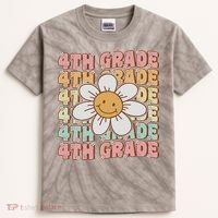 Groovy 4th Grade Back To School First Day Of Fourth Grade Kids Tie-Dye T-Shirt thumb 0