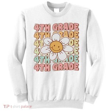 Groovy 4th Grade Back To School First Day Of Fourth Grade Sweatshirt