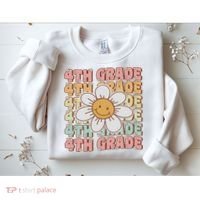 Groovy 4th Grade Back To School First Day Of Fourth Grade Sweatshirt thumb 2