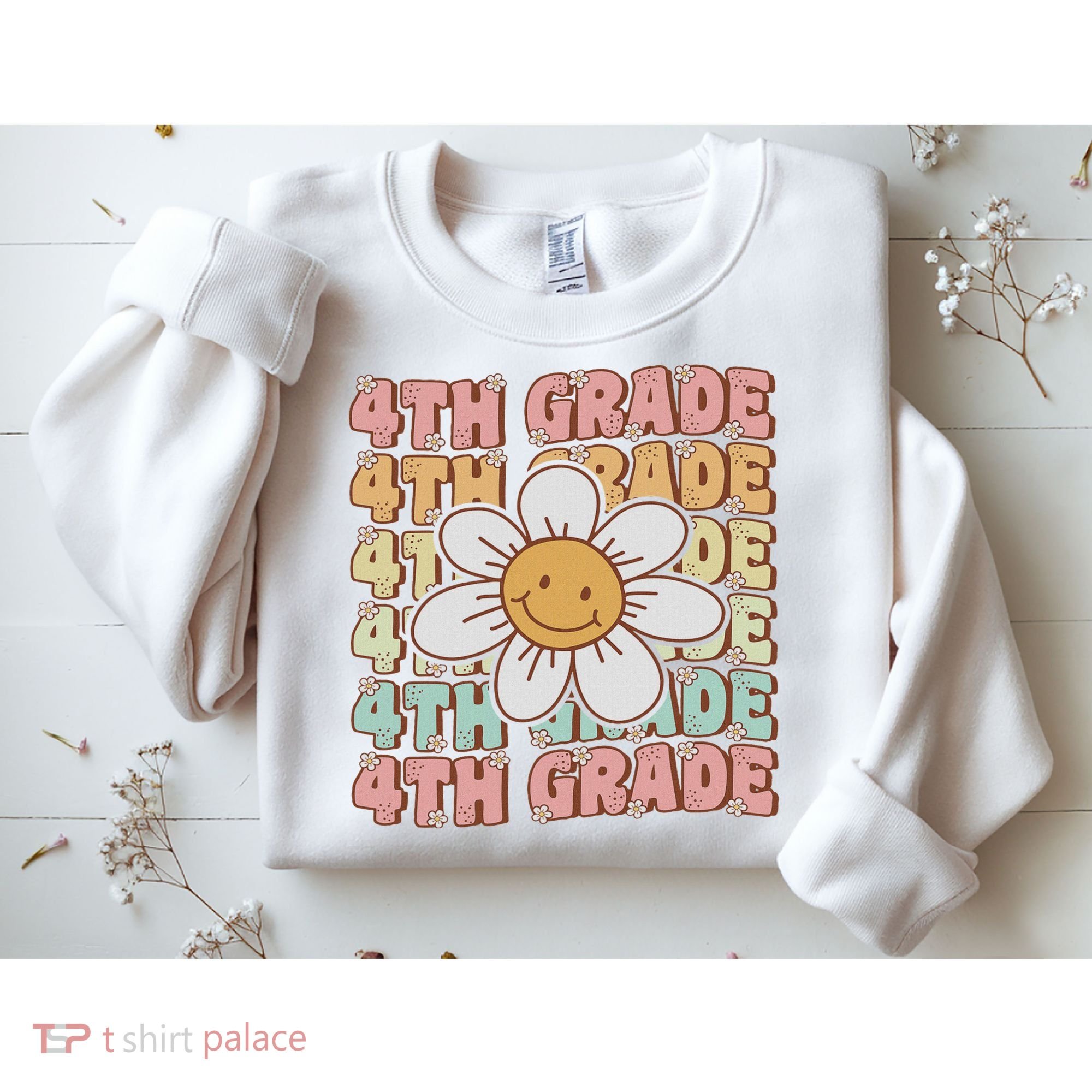 Groovy 4th Grade Back To School First Day Of Fourth Grade Sweatshirt