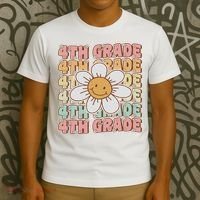 Groovy 4th Grade Back To School First Day Of Fourth Grade T-Shirt thumb 3