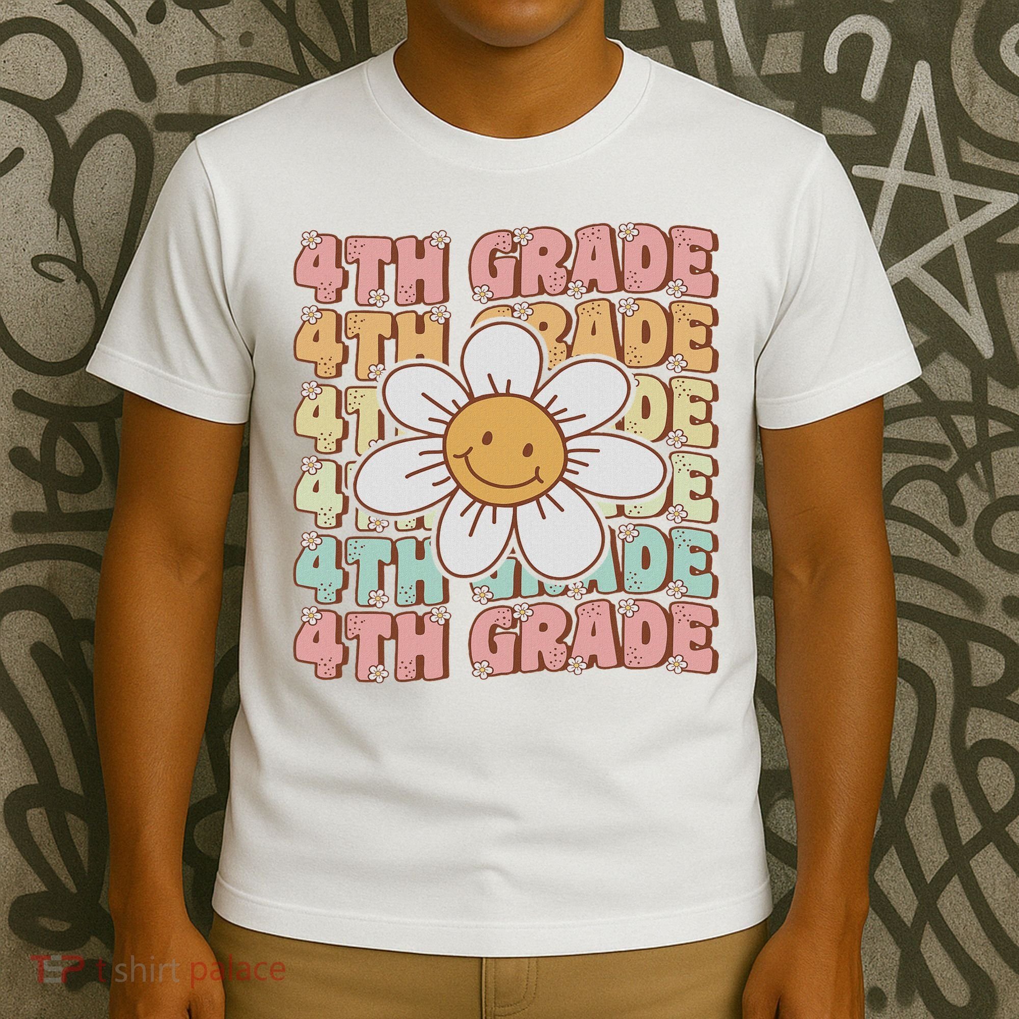Groovy 4th Grade Back To School First Day Of Fourth Grade T-Shirt