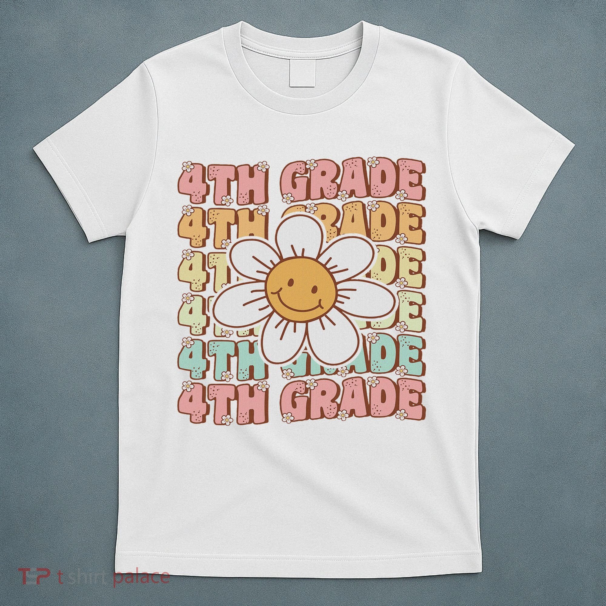 Groovy 4th Grade Back To School First Day Of Fourth Grade T-Shirt