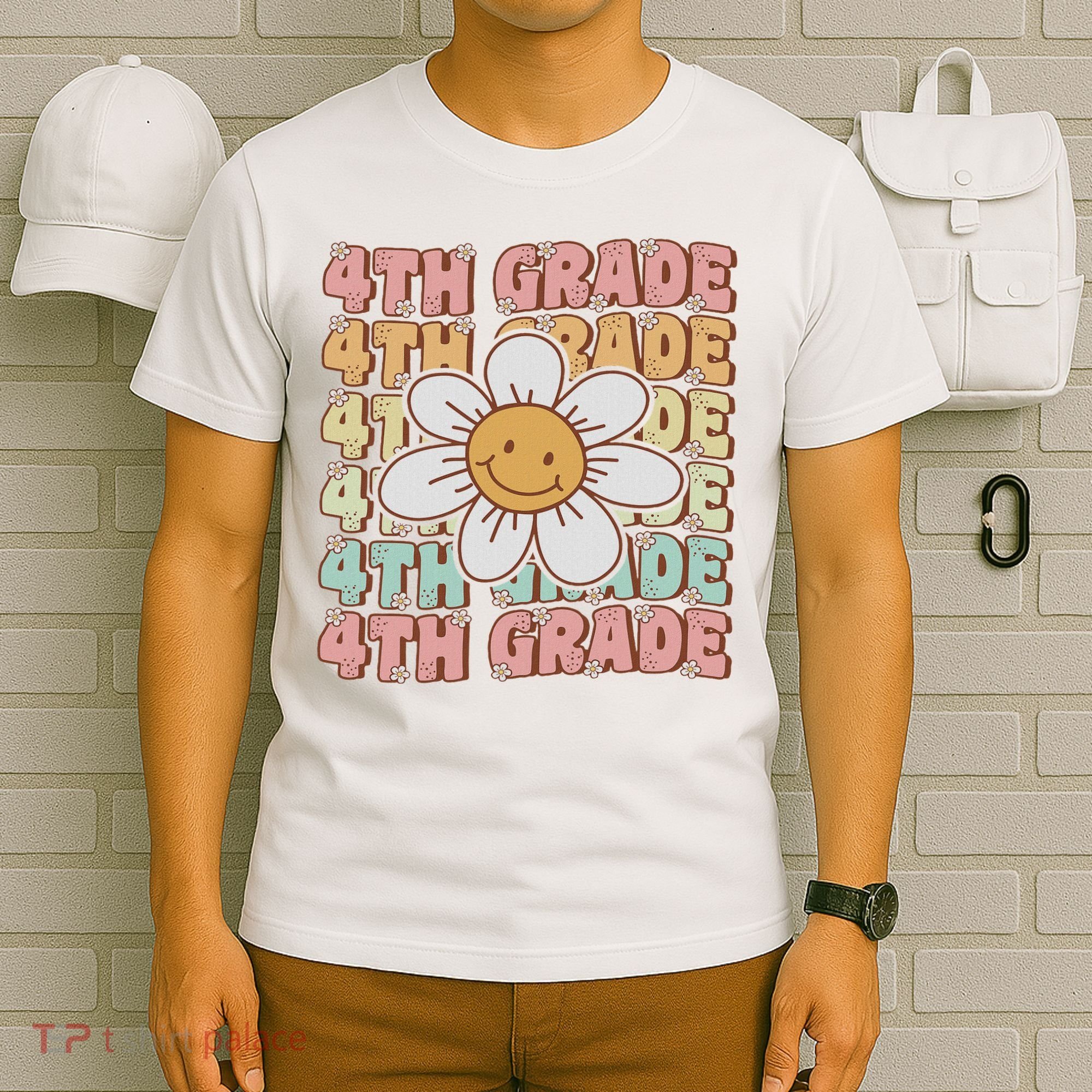 Groovy 4th Grade Back To School First Day Of Fourth Grade T-Shirt