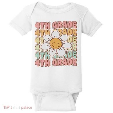 Groovy 4th Grade Back To School First Day Of Fourth Grade Baby Bodysuit