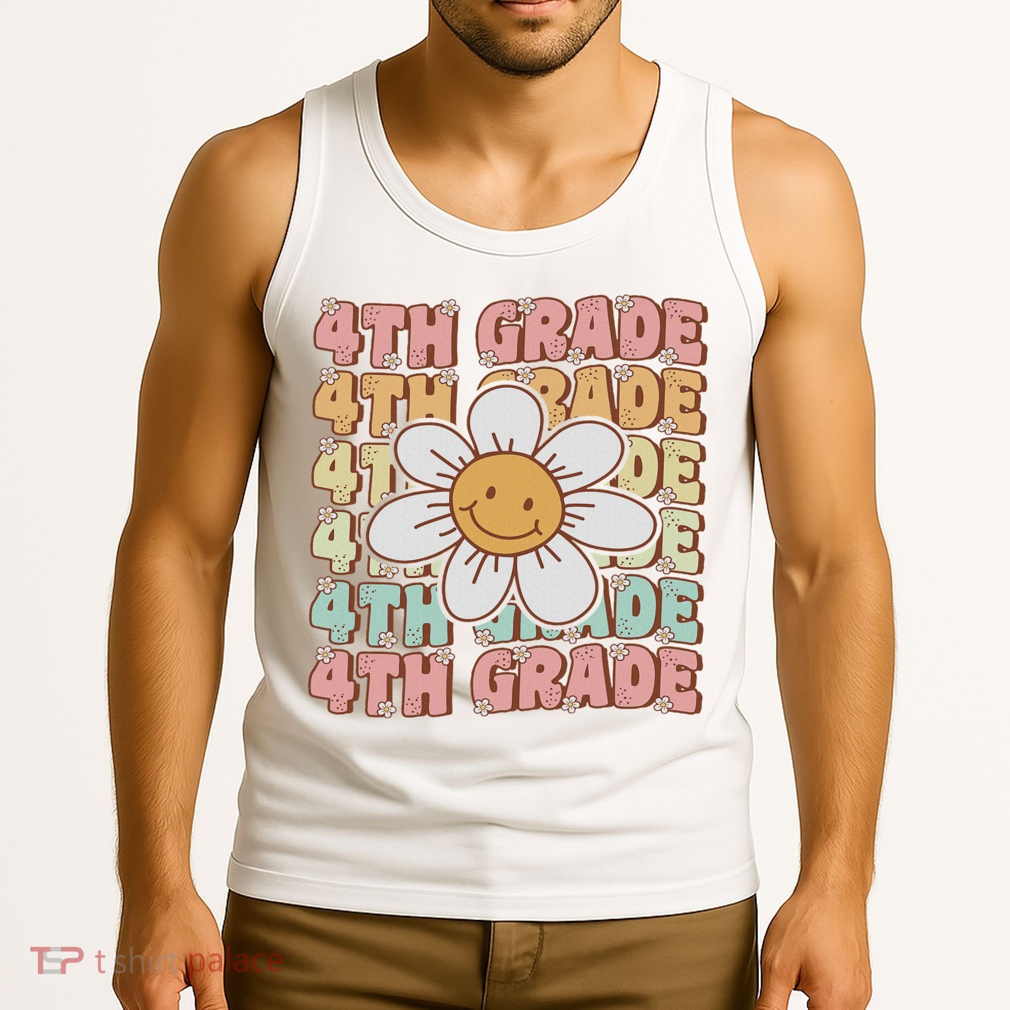 Groovy 4th Grade Back To School First Day Of Fourth Grade Tank Top