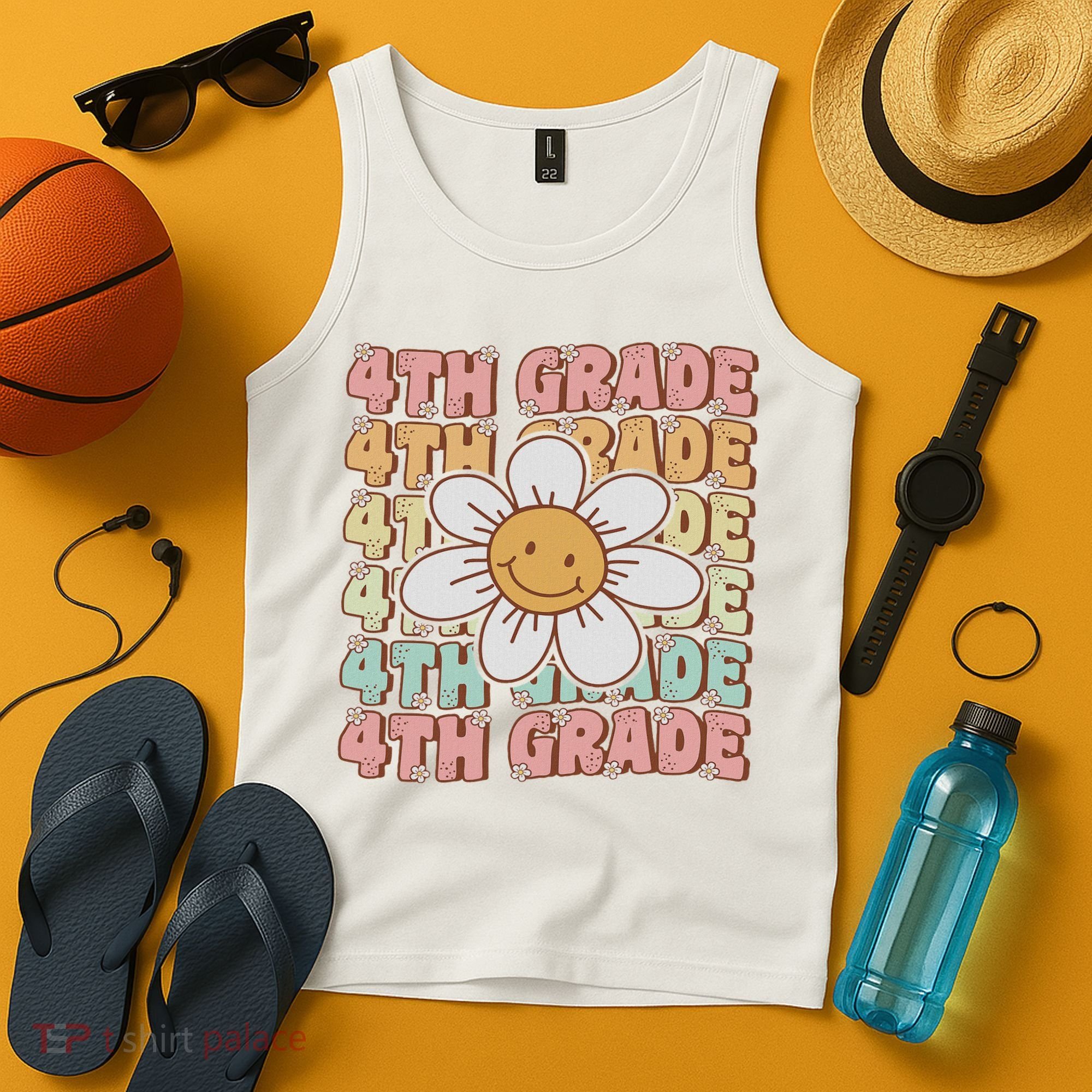 Groovy 4th Grade Back To School First Day Of Fourth Grade Tank Top