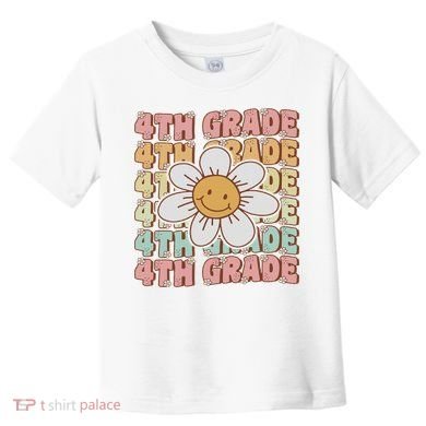 Groovy 4th Grade Back To School First Day Of Fourth Grade Toddler T-Shirt
