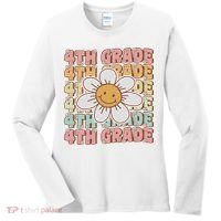 Groovy 4th Grade Back To School First Day Of Fourth Grade Women's Long Sleeve Shirt thumb 0