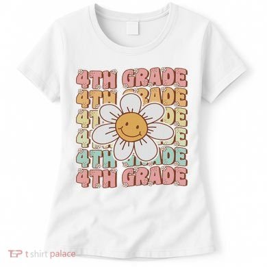 Groovy 4th Grade Back To School First Day Of Fourth Grade Women's T-Shirt