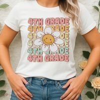 Groovy 4th Grade Back To School First Day Of Fourth Grade Women's T-Shirt thumb 2