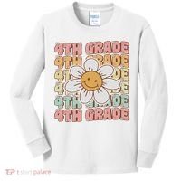 Groovy 4th Grade Back To School First Day Of Fourth Grade Kids Long Sleeve Shirt thumb 0