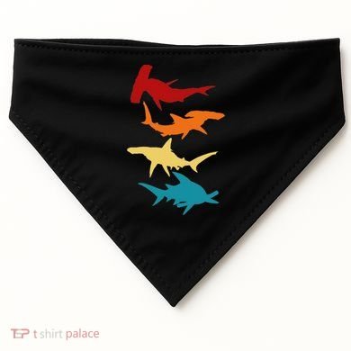Great 4 Hammerhead Sharks Gift For Divers USA-Made Doggie Bandana
