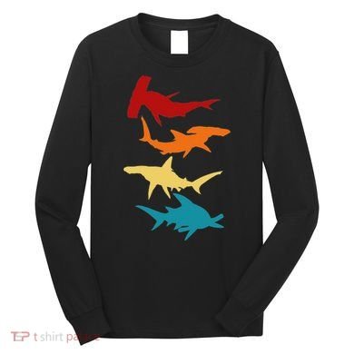 Great 4 Hammerhead Sharks Gift For Divers Long Sleeve Shirt