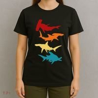 Great 4 Hammerhead Sharks Gift For Divers T-Shirt thumb 4