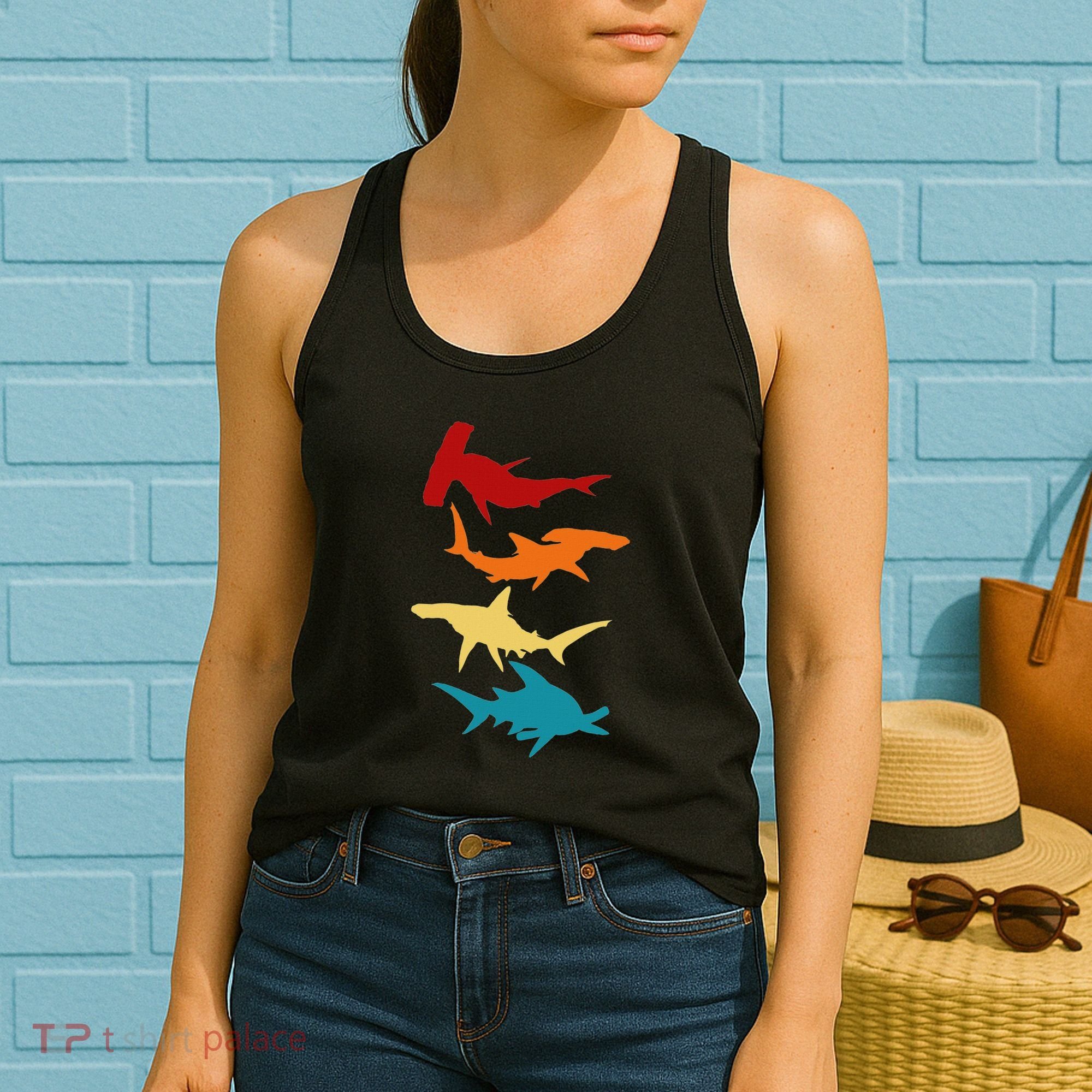 Great 4 Hammerhead Sharks Gift For Divers Women's Tank Top